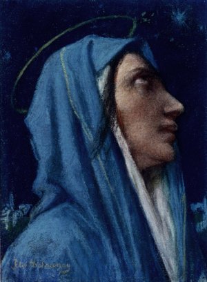 The Virgin Crowned by Jules-Elie Delauney Oil Painting