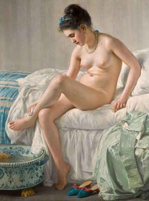 Le Lever by Jules-Emile Saintin Oil Painting