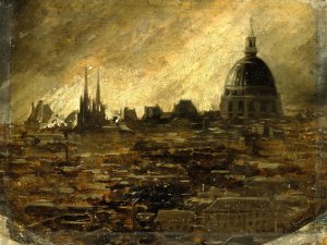 Les incendies de la Commune, le 24 mai 1871 by Jules Girardet Oil Painting