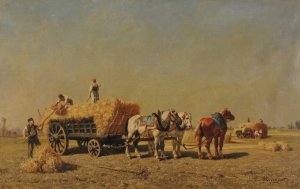 La moisson Oil painting by Jules-Jacques Veyrassat
