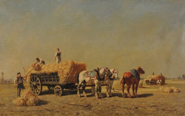 La moisson by Jules-Jacques Veyrassat - Hand-Painted Oil Painting Reproduction