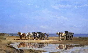 Loading the Wagon painting by Jules Jacques Veyrassat
