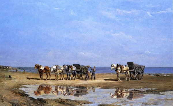 Main Product Photo of Loading the Wagon Painting by Jules Jacques Veyrassat