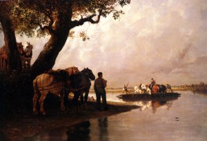 Passe-Cheval, Pour les Chevaux de by Jules Jacques Veyrassat Oil Painting