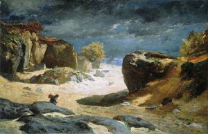 Il Sentiero delle Sabbie a Fontainebleau Oil painting by Jules Joseph Augustin Laurens