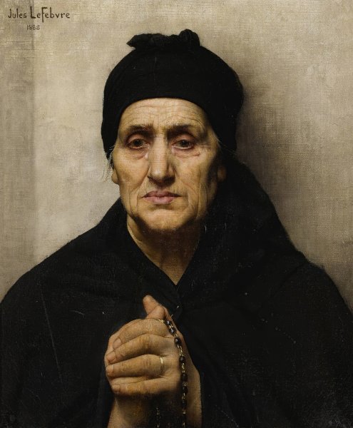 Main Product Photo of An Elderly Greek Woman  Painting by Jules Joseph Lefebvre