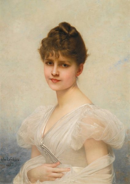 Edith Warren Miller  by Jules Joseph Lefebvre - Hand-Painted Oil Painting Reproduction