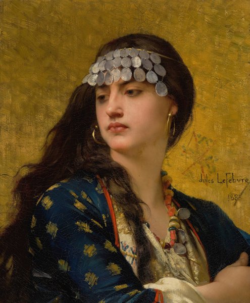 Fatima  by Jules Joseph Lefebvre - Hand-Painted Oil Painting Reproduction