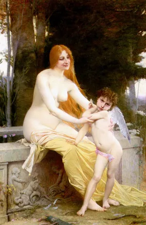 L'amour Blesse by Jules Joseph Lefebvre Oil Painting