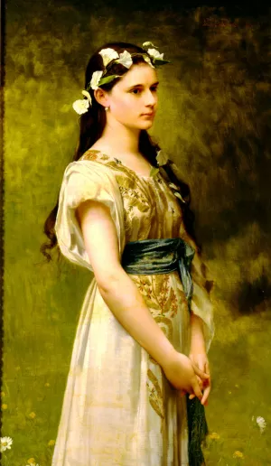 Portrait of Julia Foster Ward by Jules Joseph Lefebvre - Oil Painting Reproduction