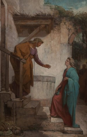 La Visitation by Jules-Joseph Meynier Oil Painting