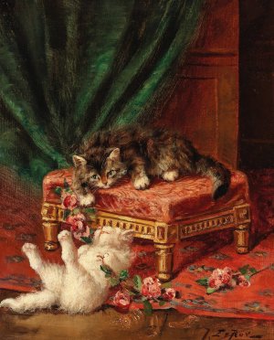 Rosenkatzchen by Jules Leroy Oil Painting