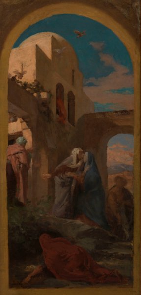 La Visitation by Jules-Louis Machard Oil Painting