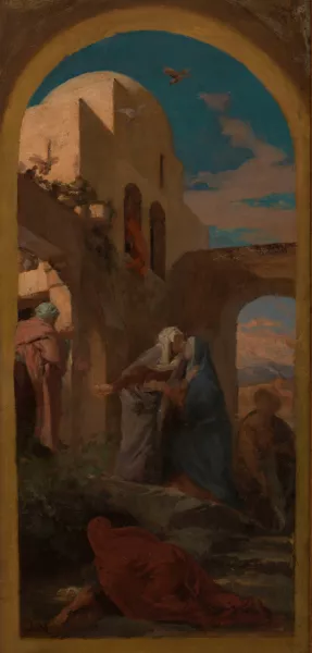 La Visitation by Jules-Louis Machard Oil Painting