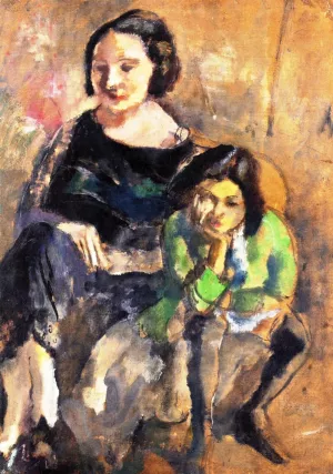 Andree and Simone painting by Jules Pascin