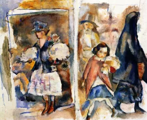 Bouquets and Groceries painting by Jules Pascin
