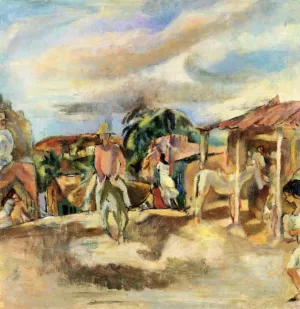 Cuban Village Oil painting by Jules Pascin