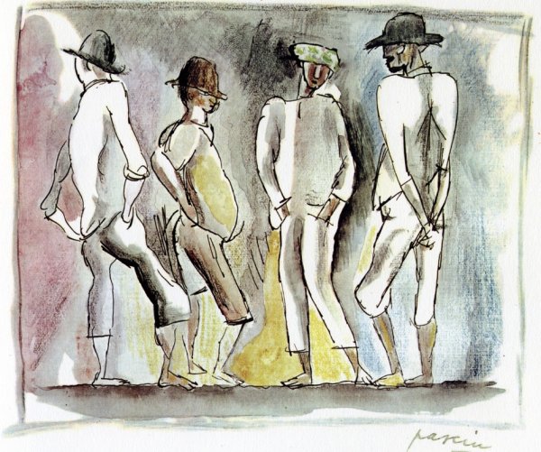 Main Product Photo of Cubans Painting by Jules Pascin