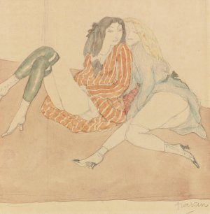 Deux Jeunes Filles Par Terre by Jules Pascin Oil Painting
