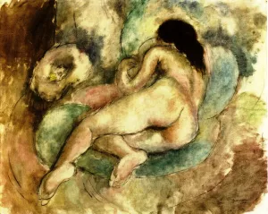Female Nude Reclining painting by Jules Pascin