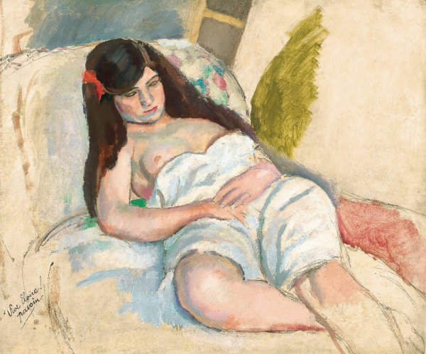 Femme etendue by Jules Pascin - Hand-Painted Oil Painting Reproduction