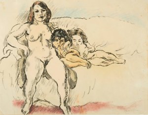 Femmes Et Enfants by Jules Pascin Oil Painting