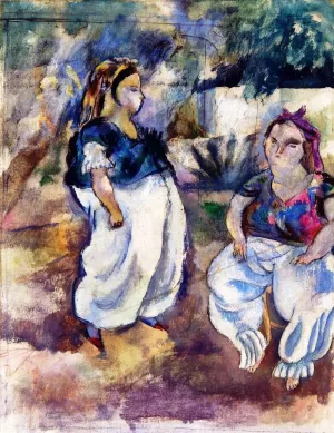Girls of Tunis also known as Two Girls Tunis by Jules Pascin Oil Painting