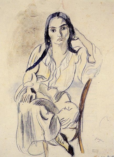 Gypsy Woman by Jules Pascin - Hand-Painted Oil Painting Reproduction