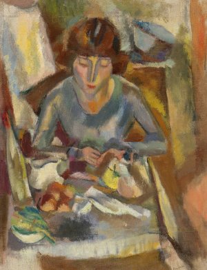 Hermine David Devant La Table by Jules Pascin Oil Painting