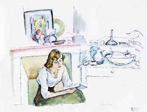Hermine David Indoors by Jules Pascin - Oil Painting Reproduction