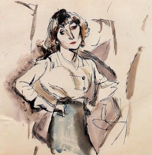 Hermine David Oil painting by Jules Pascin