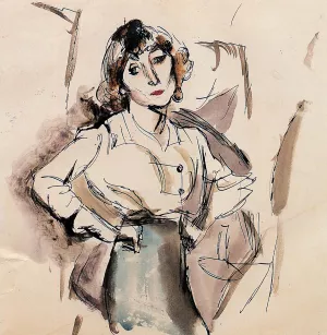 Hermine David by Jules Pascin - Oil Painting Reproduction