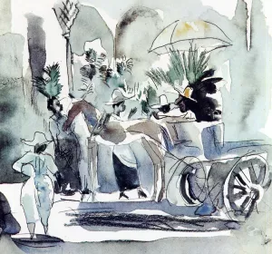 Horse and Carriage by Jules Pascin - Oil Painting Reproduction