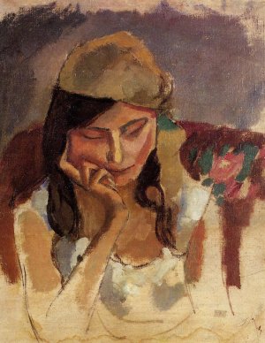 Lady Wearing a Turban Oil painting by Jules Pascin