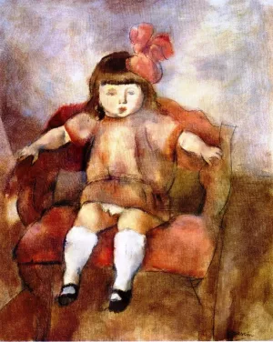 Little Girl in an Armchair by Jules Pascin - Oil Painting Reproduction