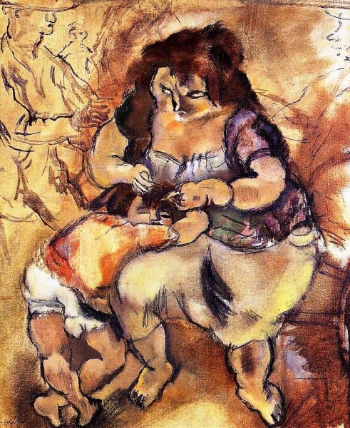 Main Product Photo of Looking for Lice Painting by Jules Pascin
