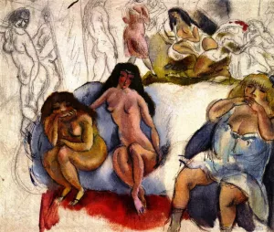 Loose Women painting by Jules Pascin