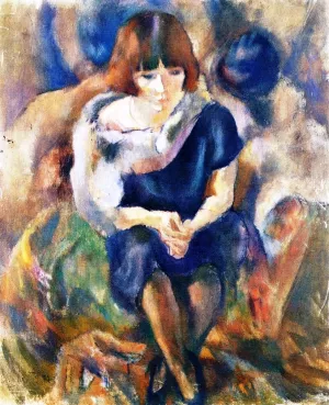 Lucy with a Fur Piece by Jules Pascin Oil Painting