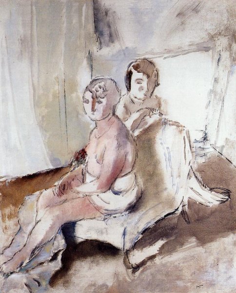 Margot and Madeleine by Jules Pascin - Hand-Painted Oil Painting Reproduction