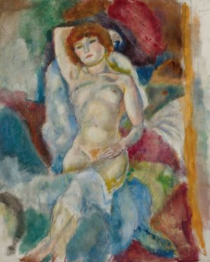 Nu, Le Bras Leve  by Jules Pascin Oil Painting