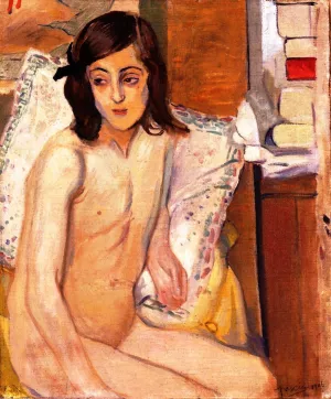 Nude and Books by Jules Pascin Oil Painting