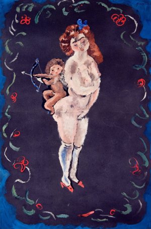 Nude and Cupid by Jules Pascin Oil Painting