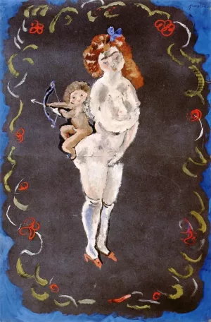 Nude and Cupid by Jules Pascin Oil Painting