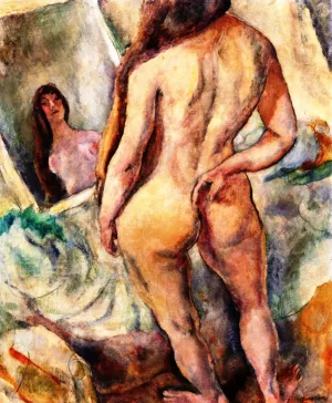 Nude Before a Mirror II by Jules Pascin Oil Painting