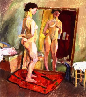 Nude Before a Mirror by Jules Pascin - Oil Painting Reproduction