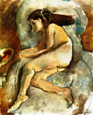 Nude in an Armchair II by Jules Pascin Oil Painting