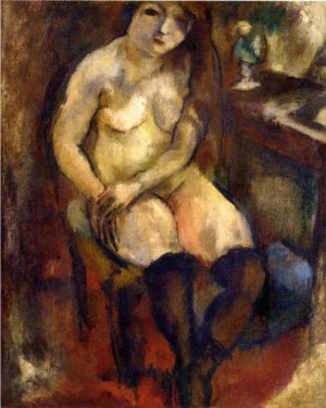 Nude with Black Stockings Oil painting by Jules Pascin