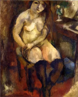 Nude with Black Stockings by Jules Pascin - Oil Painting Reproduction