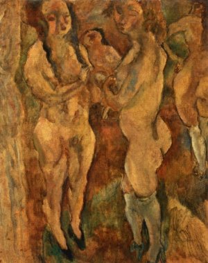 Nude Women Oil painting by Jules Pascin