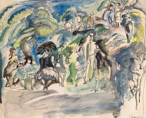 Parc a la Havanne by Jules Pascin Oil Painting